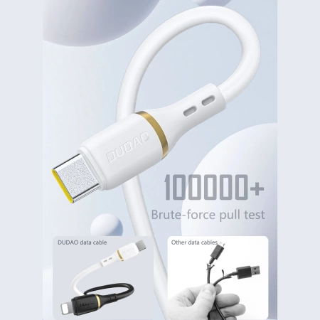 Dudao L25C USB-C - USB-C Silikonkabel 60W 1m - Weiß