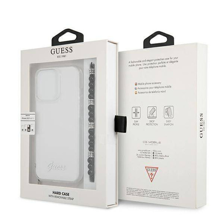 Guess nakładka do iPhone 13 Pro / 13 6,1" GUHCP13LKPSBK przeźroczysta hard case Black Pearl