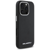 Original Case IPHONE 16 PRO Karl Lagerfeld Saffiano Full Wrapped Elongated Metal Logo MagSafe black