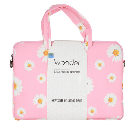Wonder Briefcase Laptop 15-16 cali stokrotki różowe