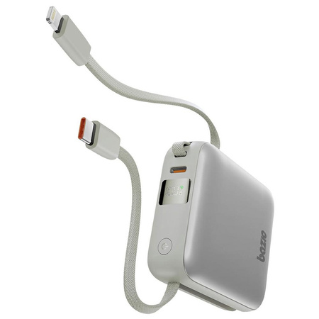 PowerBank 3w1 Bazic Fusion Mini 10000mAh kabel USB-C/Lightning szary