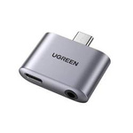 UGREEN CM231 USB-C to USB-C Adapter + jack 3.5mm (gray)