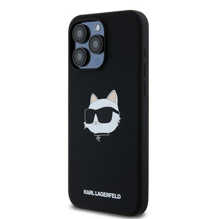 Oryginalne Etui KARL LAGERFELD hardcase Silicone Choupette Head MagSafe KLHMP15XSCHPPLK do Iphone 15 Pro Max Czarny