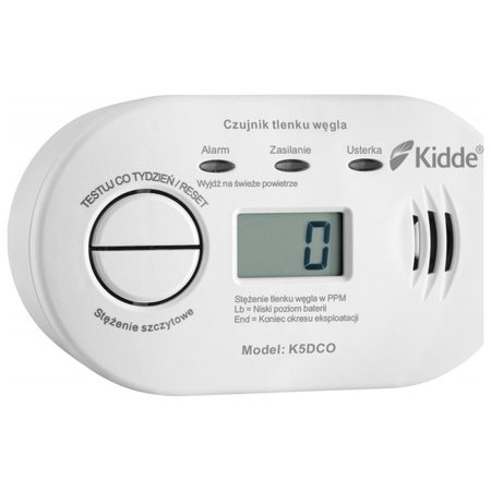 Czujnik czadu KIDDE K5DCO wyświetlacz LCD