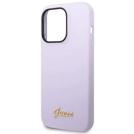 Guess Silicone Vintage - Etui iPhone 14 Pro Max (fioletowy)