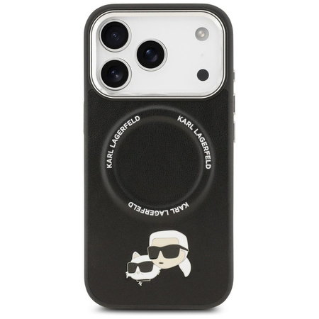 Karl Lagerfeld nakładka Magsafe PU case with Karl&Choupette heads pins logo and metal camera buttons do iPhone 17 Pro czarna