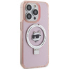 Karl Lagerfeld KLHMP15XHMRSCHP iPhone 15 Pro Max 6,7&quot; rosa/rosa Hardcase Ringständer Choupette Head MagSafe
