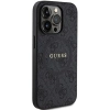 Guess 4G Collection MagSafe-Hülle aus Leder und Metalllogo für iPhone 14 Pro Max – Schwarz
