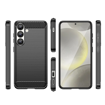 Carbon Case Flexibles Silikon für Xiaomi Poco X7 - Schwarz