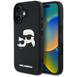 Schutzhülle IPHONE 16 Karl Lagerfeld HC 3D Rubber Double Heads schwarz