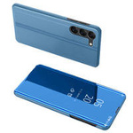 Clear View Case Hülle für Samsung Galaxy S23+ Flip Cover blau