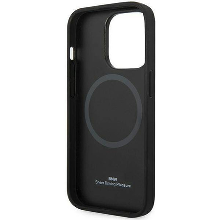 Original Case IPHONE 14 PRO MAX BMW Leather Diamond Pattern MagSafe MagSafe (BMHMP14X22RFGK) black