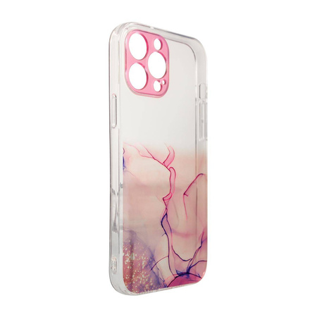 Marble Case etui do iPhone 13 Pro żelowy pokrowiec marmur różowy