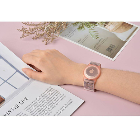 Pasek do APPLE AIRTAG Tech-Protect Nylon For Kids różowe