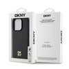 DKNY DKHMP15LPSHRPSK iPhone 15 Pro 6.1" czarny/black hardcase Leather Pattern Monogram Metal Logo MagSafe