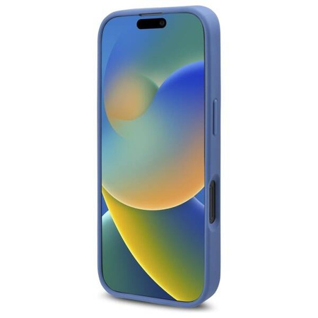 Etui Guess 4G Flowers Print MagSafe na iPhone 16 Pro Max - niebieskie