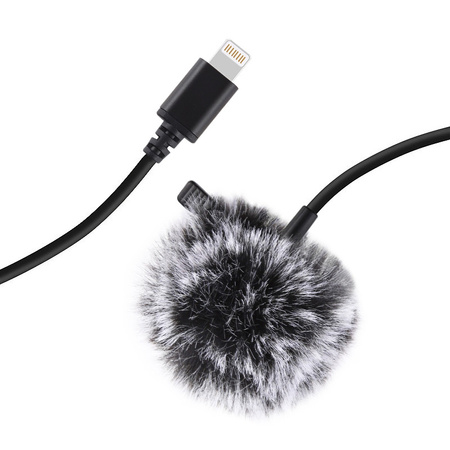 Microphone Puluz with clip PU426 1.5m 3.5mm Lightning