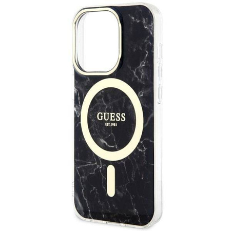 Guess GUHMP14XPCUMAK iPhone 14 Pro Max 6.7&quot; schwarz/schwarz Hardcase Marble MagSafe