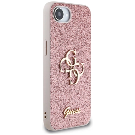 Guess Fixed Glitter Big 4G iPhone 16e Hülle - Rosa