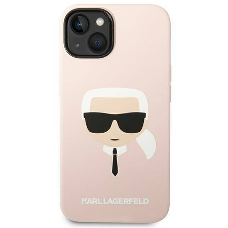 Oryginalne Etui IPHONE 14 Karl Lagerfeld Harcase Silicone Karl's Head Magsafe jasny róż