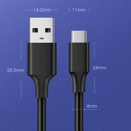 Ugreen kabel przewód USB - USB Typ C 480 Mbps 3 A 1,5 m czarny (US287 60117)