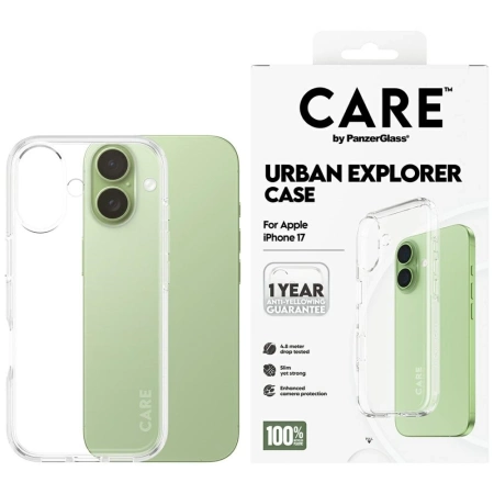 CARE by PanzerGlass Flagship Urban Explorer Case mit Clear Frame für iPhone 17 - transparent