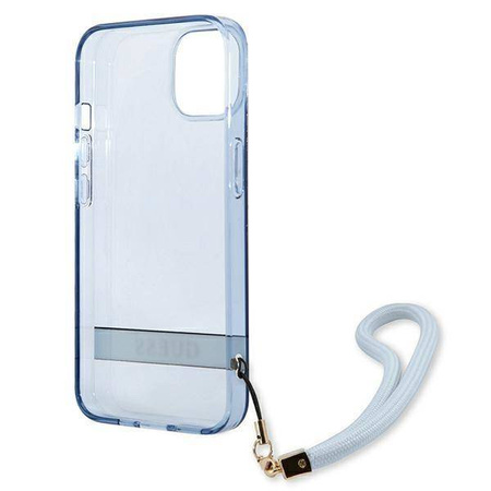 Schutzhülle IPHONE 13 Guess Hardcase Translucent Stap (GUHCP13MHTSGSB) blau
