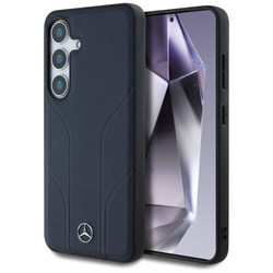Schutzhülle SAMSUNG GALAXY S25 Mercedes AMG Hardcase Leather Debossed Lines MagSafe navy blau
