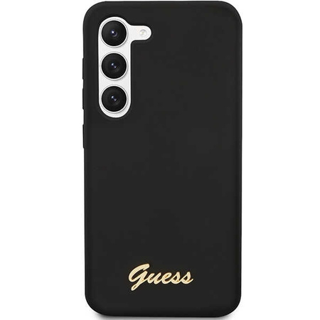 Guess Silicone Script Metal Logo - Etui Samsung Galaxy S23 (czarny)