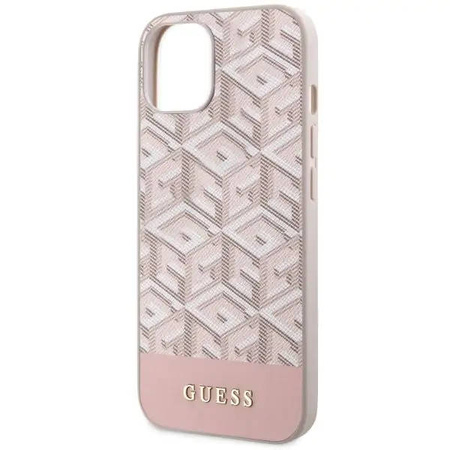 Guess GUHMP14MHGCFSEP iPhone 14 Plus 6,7" rosa/rosa Hartschale GCube Stripes MagSafe