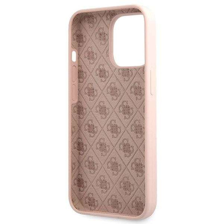 Guess GUHCP13XLSLMGLP iPhone 13 Pro Max 6.7" light pink/light pink hardcase Silicone Script Gold Logo