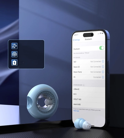 Choetech BH-T22 LightAura VocalSound wireless TWS Bluetooth 5.3 headphones - blue