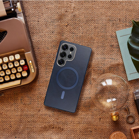 Futerał GENTLEMAN MAG COVER kompatybilny z MagSafe do SAMSUNG S25 granatowy