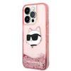 Karl Lagerfeld Liquid Glitter NFT Choupette Head - Etui iPhone 14 Pro (różowy)
