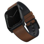 UNIQ Straden Apple Watch Series 4/5/6/7 / SE 42/44 / 45mm strap. Leather Hybrid Strap brown / brown