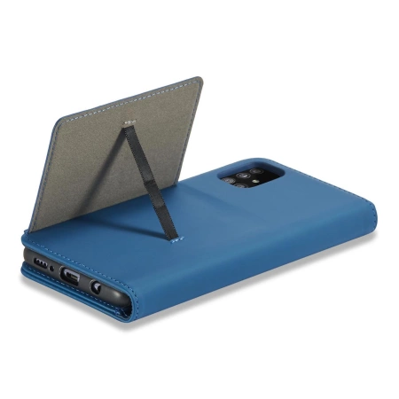 Magnet Kartenetui für Samsung Galaxy A12 5G Tasche Brieftasche Kartenhalter Blau