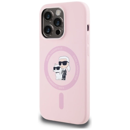 Karl Lagerfeld Silikon Karl&amp;Choupette MagSafe Case für iPhone 14 Pro Max - Pink