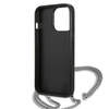 Oryginalne Etui IPHONE 13 PRO Karl Lagerfeld Hardcase Leather Textured And Chain (KLHCP13LPMK) czarne
