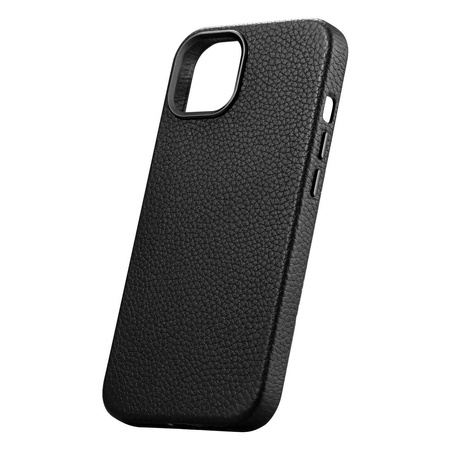 iCarer Case Leather genuine leather case for iPhone 14 schwarz (WMI14220709-BK) (MagSafe compatible)