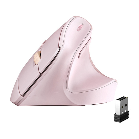 Wireless Vertical Mouse Ugreen M571 2.4GHz + BT (Pink)
