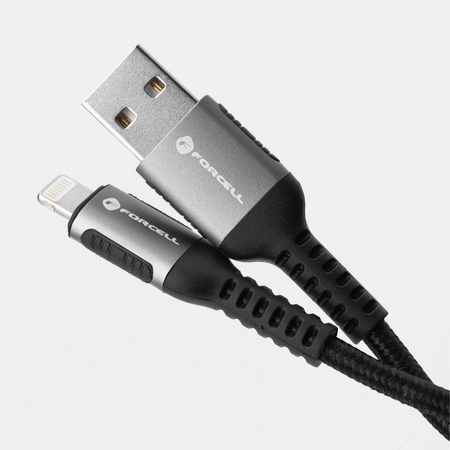 Kabel USB A do Lightning Forcell F-Energy 2,4A 12W Cafule 0,25 m C257 czarny
