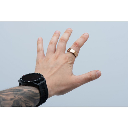 Smart Ring R11M- inteligentny pierścień ze stali ze stacją ładującą rozmiar 7 (17,3mm) złoty