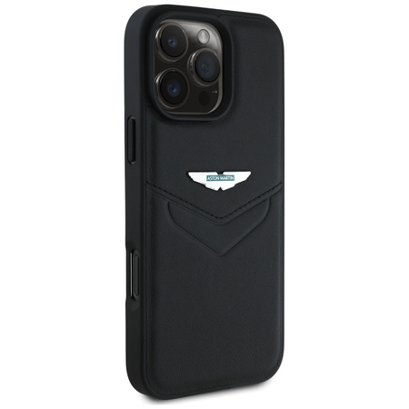 Etui Aston Martin HC Leather Victory      Design do iPhone 16 Pro Max czarny