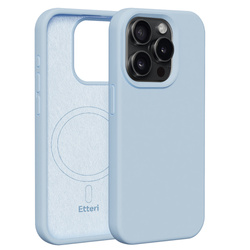 Nakładka Etteri Silicone Mag do iPhone 15 Pro 6,1" jasnoniebieska