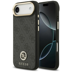 GUESS futerał do IPHONE 17 Air kompatybilny z MagSafe GUHMP17MP4GRMDEK (PU W/ 4G Strass Logo) czarny