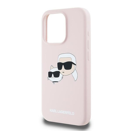 Karl Lagerfeld KLHMP15LSKCHPPLP iPhone 15 Pro 6.1" różowy/pink hardcase Silicone Karl & Choupette MagSafe