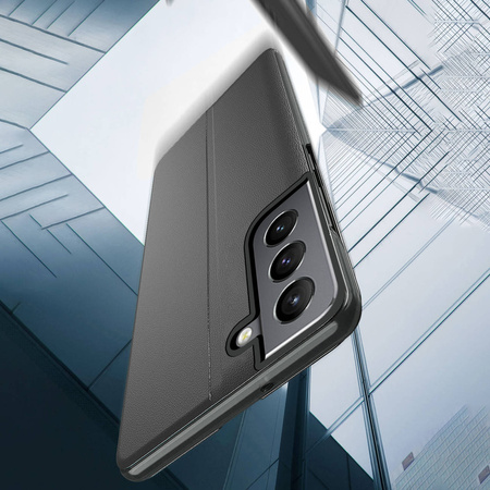 Eco Leather View Case elegancki futerał etui z klapką i funkcją podstawki Samsung Galaxy S22+ (S22 Plus) niebieski