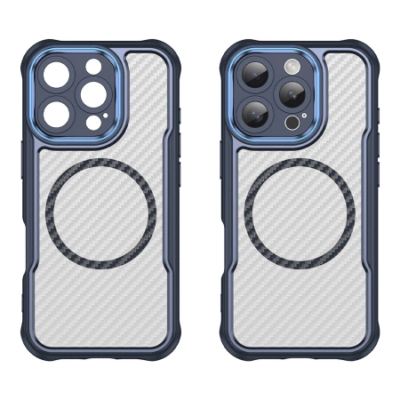 Leading Series MagSafe Silikonhülle für iPhone 16 Pro Max – blau