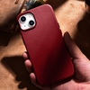iCarer Case Leather genuine leather case for iPhone 14 Plus rot () (MagSafe compatible)