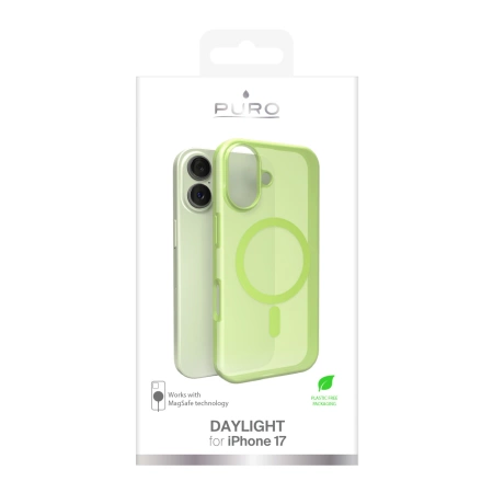 Puro Daylight Magsafe Compatible Silicone Case for iPhone 17 - Translucent Green